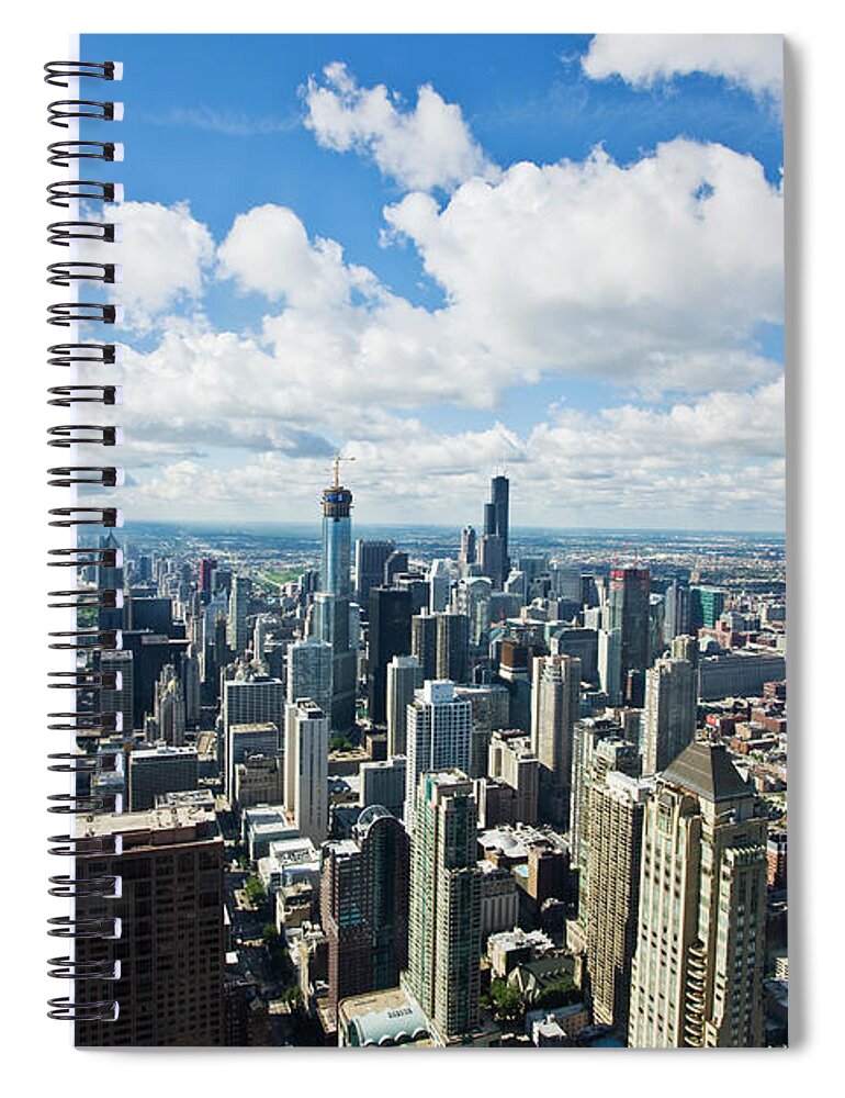 Shadow Spiral Notebook featuring the photograph View Of The Town #11 by Maremagnum