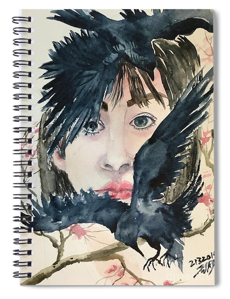 1102019 Spiral Notebook featuring the painting 1102019 by Han in Huang wong