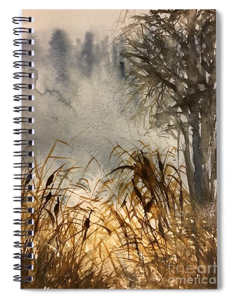 1142029 Spiral Notebook featuring the painting 1142019 by Han in Huang wong
