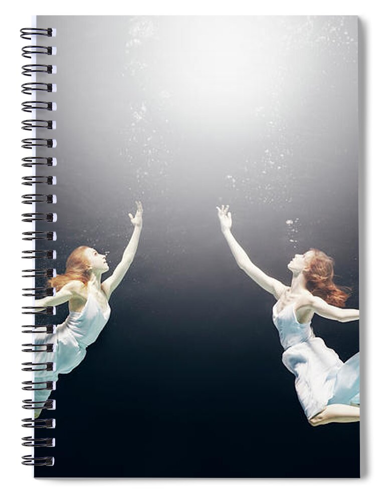 People Spiral Notebook featuring the photograph Ballet Dancer Underwater #12 by Henrik Sorensen