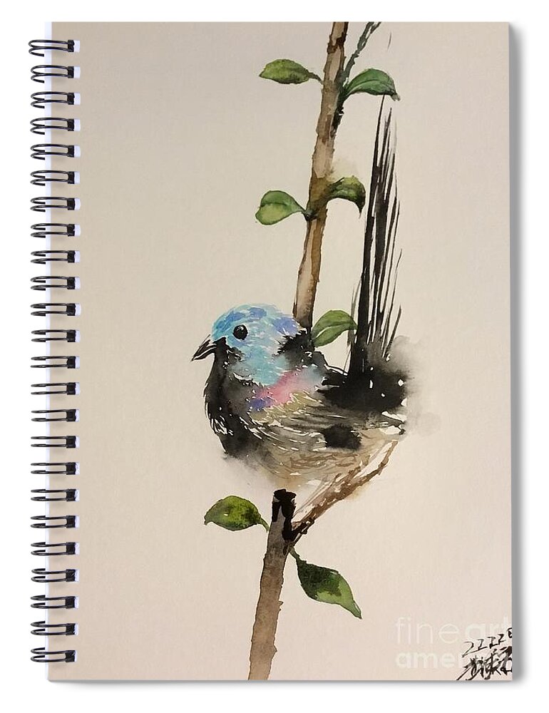 1442019 Spiral Notebook featuring the painting 1442019 by Han in Huang wong