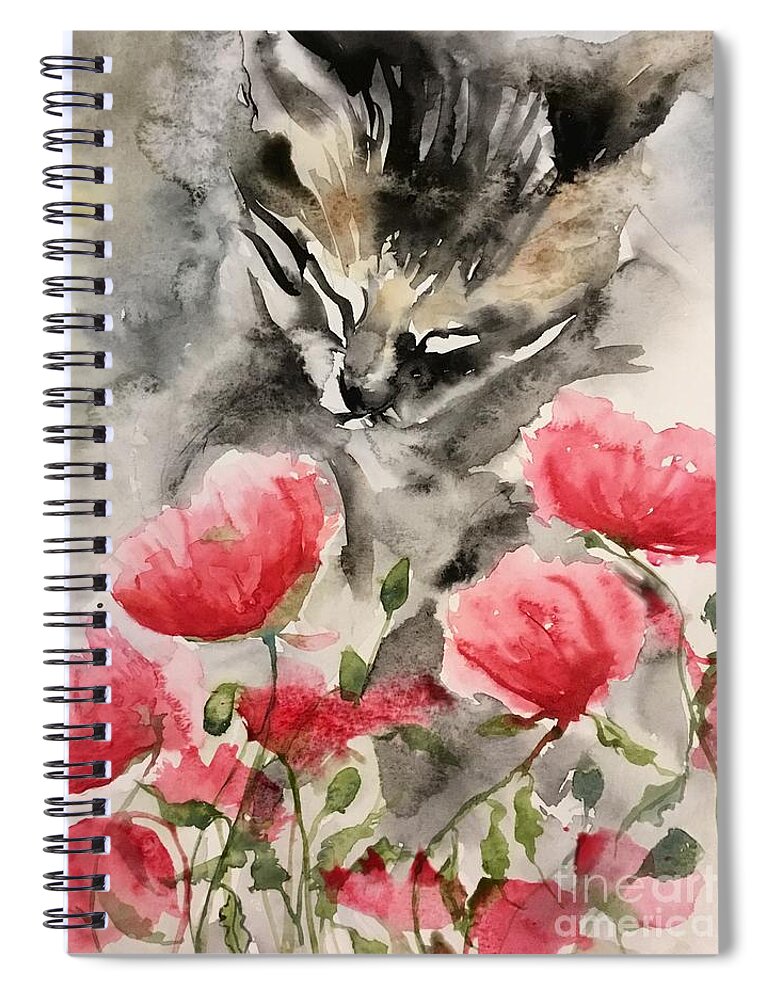 1462019 Spiral Notebook featuring the painting 1462019 by Han in Huang wong