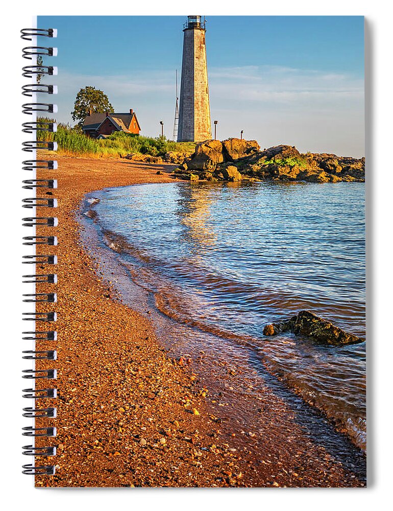 Estock Spiral Notebook featuring the digital art Lighthouse, New Haven, Connecticut #15 by Claudia Uripos