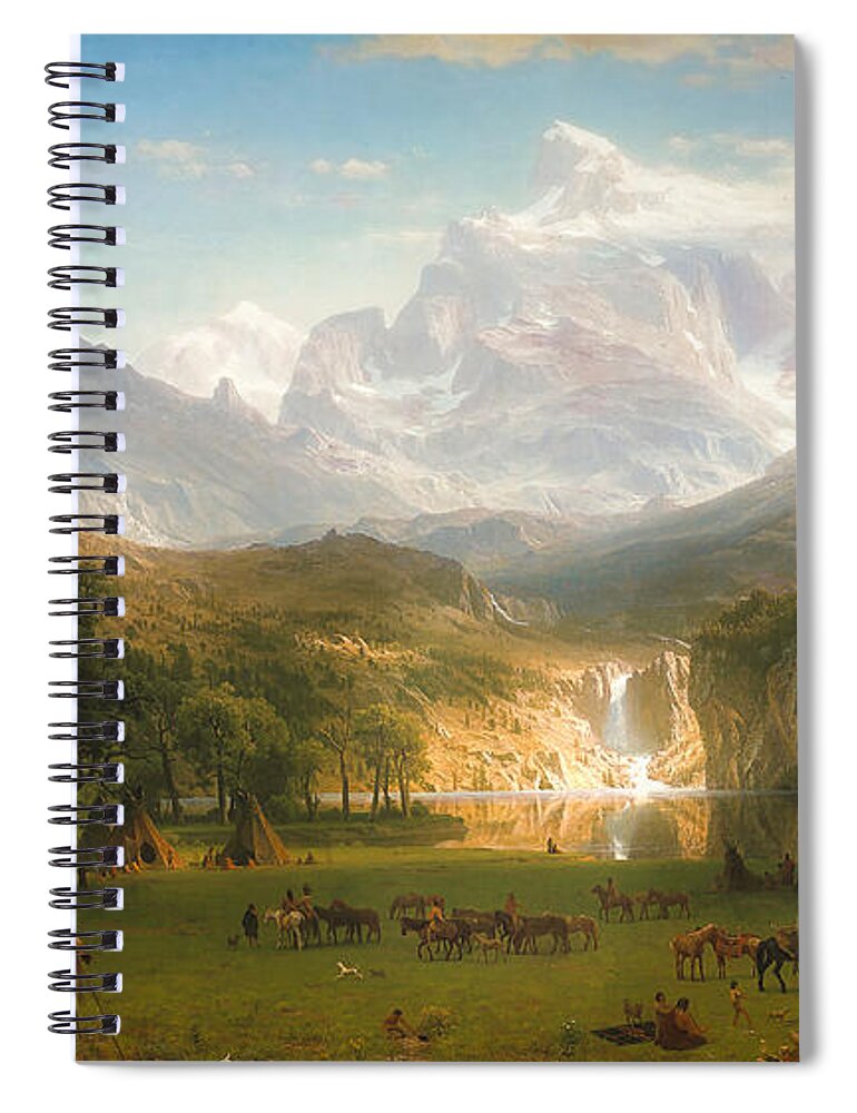 West Spiral Notebook featuring the painting The Rocky Mountains, Lander's Peak #17 by Albert Bierstadt