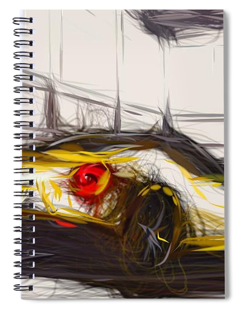 Alfa Spiral Notebook featuring the digital art Alfa Romeo 4C Spider Drawing #19 by CarsToon Concept