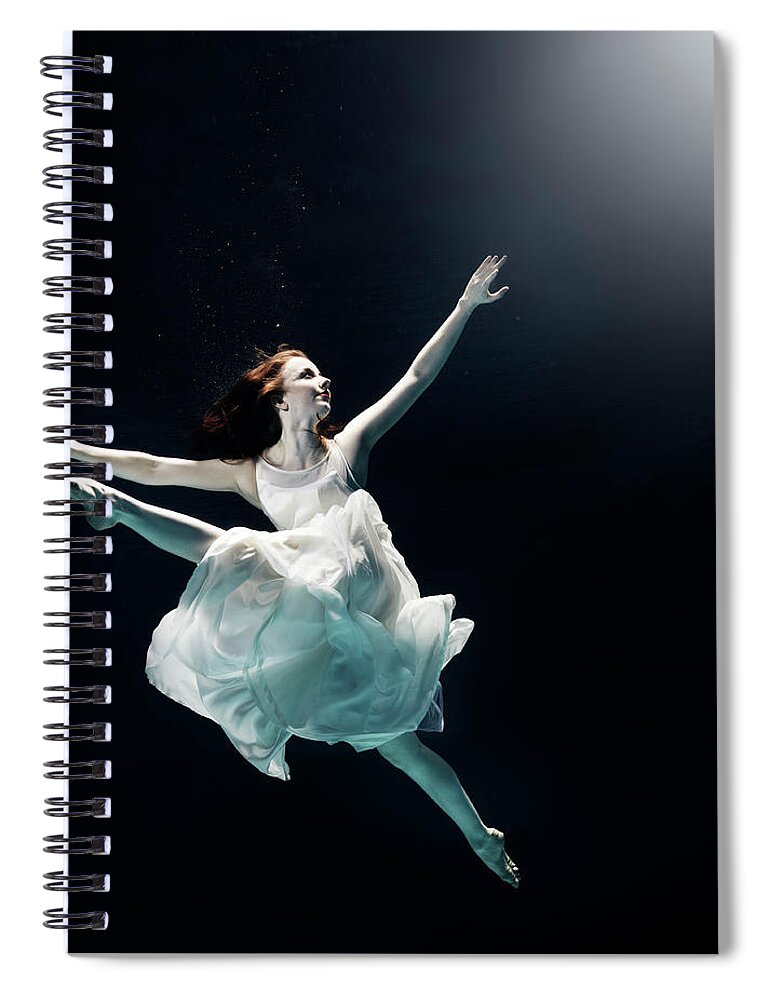 Ballet Dancer Spiral Notebook featuring the photograph Ballet Dancer Underwater #18 by Henrik Sorensen