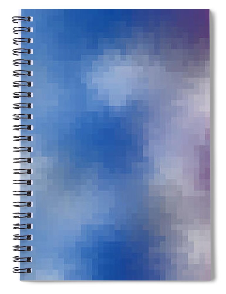 Rithmart Abstract Fade Fading Pixels Noise Clouds Organic Shades Random Computer Digital Shapes Auburn Changing Directions Hills Large Pixels Shades Spiral Notebook featuring the digital art 18x9.135-#rithmart by Gareth Lewis
