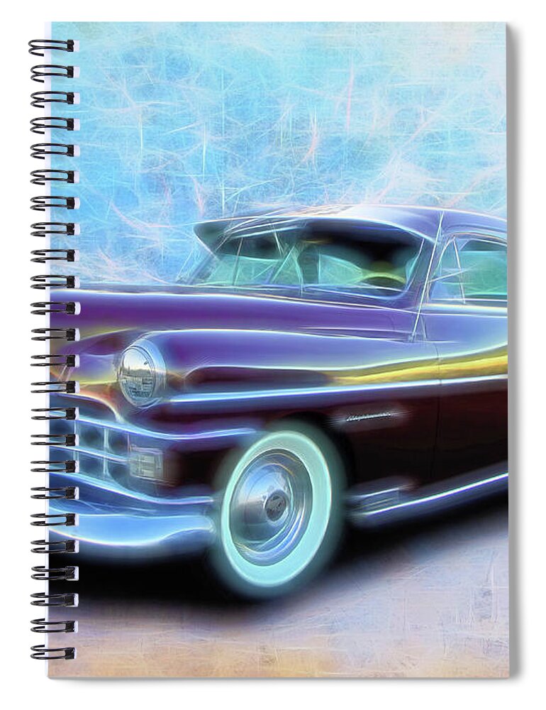 1950 Chrysler Brown Spiral Notebook featuring the digital art 1950 Chrysler by Rick Wicker
