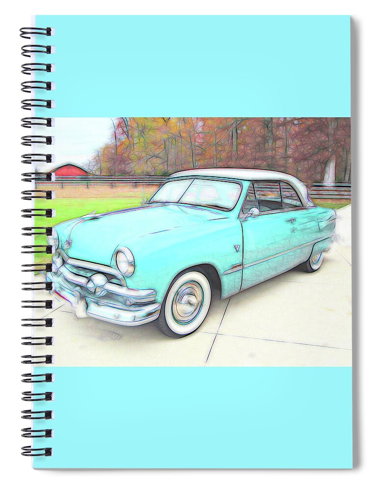 1951 Ford Spiral Notebook featuring the digital art 1951 Ford by Rick Wicker
