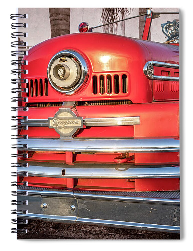 Firetruck Spiral Notebook featuring the photograph 1952 Seagrave Fire Truck #1952 by Gene Parks