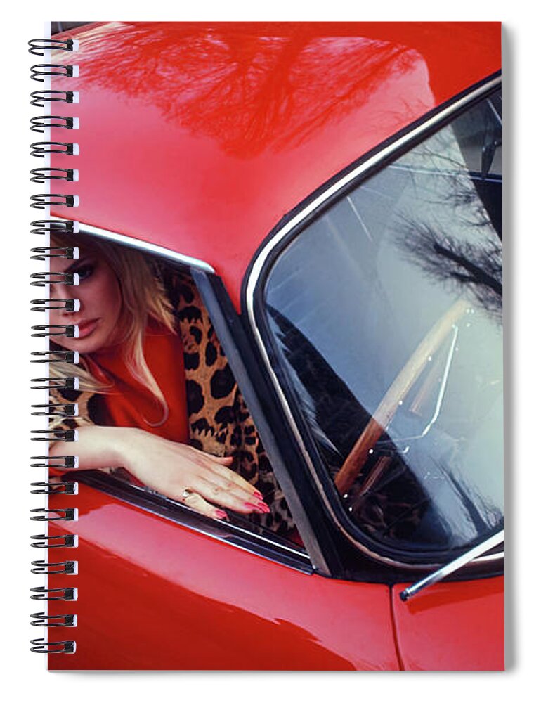 Vintage Spiral Notebook featuring the photograph 1960s Lotus Elite With Model by Retrographs