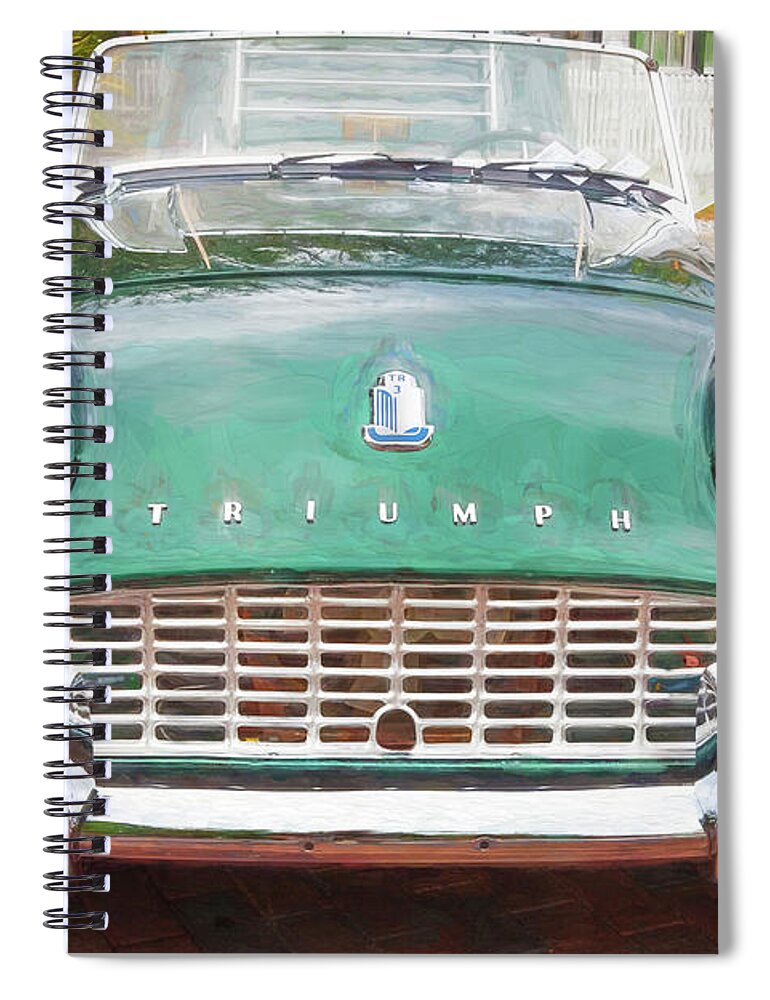 1961 Triumph Tr3 Spiral Notebook featuring the photograph 1961 Triumph TR3 005 by Rich Franco