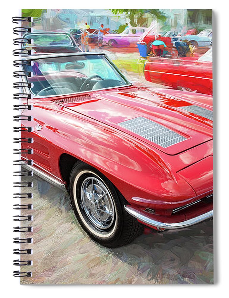 1963 Chevy Spiral Notebook featuring the photograph 1963 Chevy C2 Corvette Convertible A101 by Rich Franco
