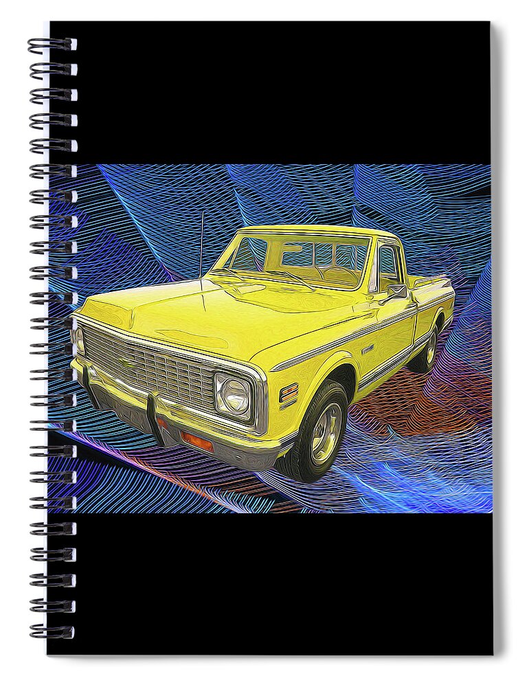 1972 Chevy Truck Spiral Notebook featuring the digital art 1972 Chevy Pickup Truck by Rick Wicker