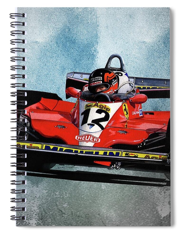 Art Spiral Notebook featuring the painting 1978 Ferrari 312T3 by Simon Read