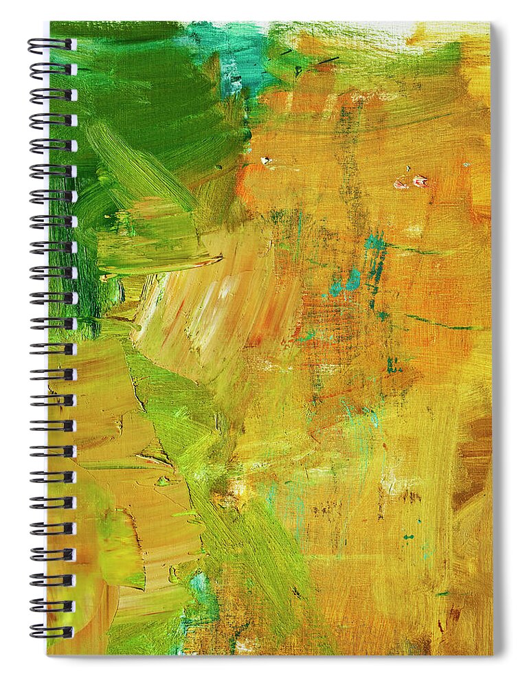 Oil Painting Spiral Notebook featuring the photograph Abstract Painted Green Art Backgrounds #2 by Ekely