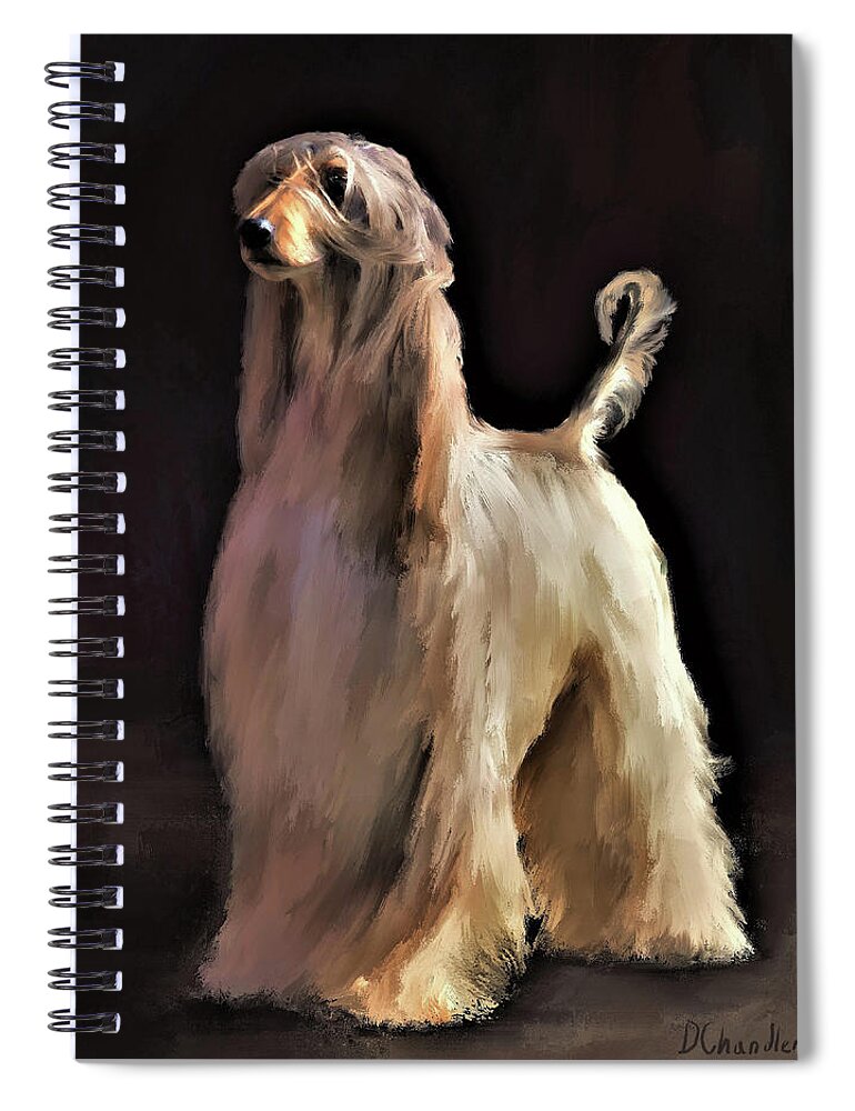 Afghan Hound Spiral Notebook featuring the digital art Afghan Hound #2 by Diane Chandler