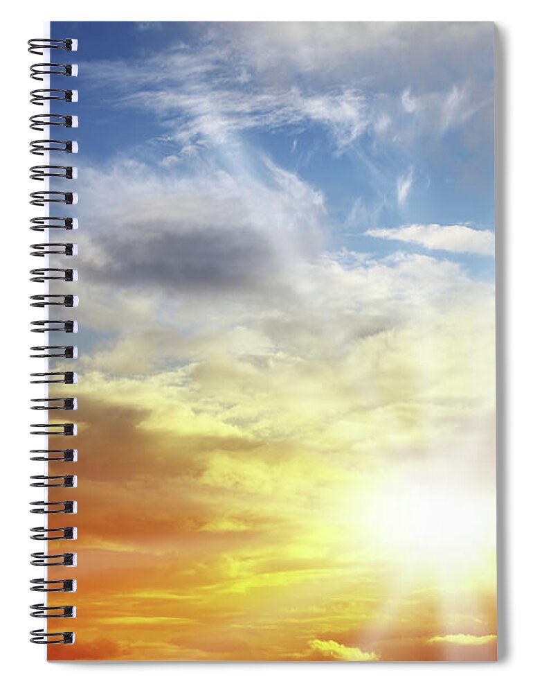 Orange Color Spiral Notebook featuring the photograph Beautiful Sunset Cloudscape #2 by Blackred