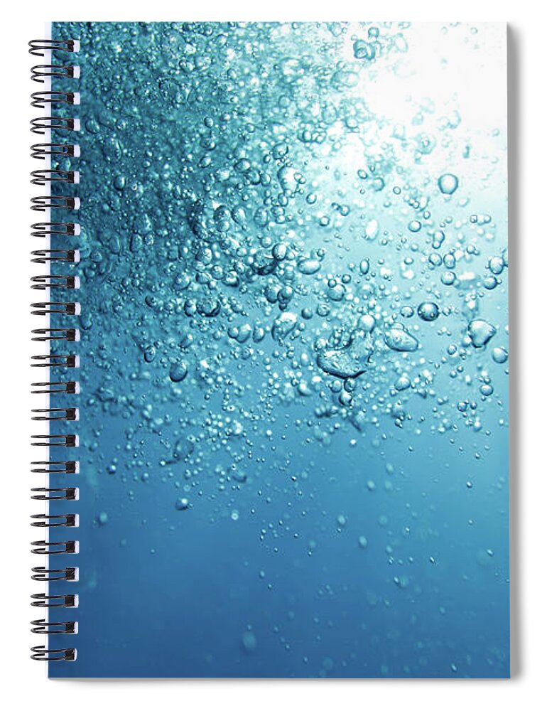 Underwater Spiral Notebook featuring the photograph Bubbles by Mutlu Kurtbas