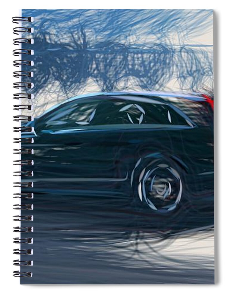 Cadillac Spiral Notebook featuring the digital art Cadillac CTS V Sport Wagon Draw #2 by CarsToon Concept