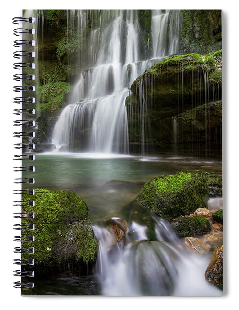 Tranquility Spiral Notebook featuring the photograph Cascade Du Verneau #2 by Philippe Saire - Photography