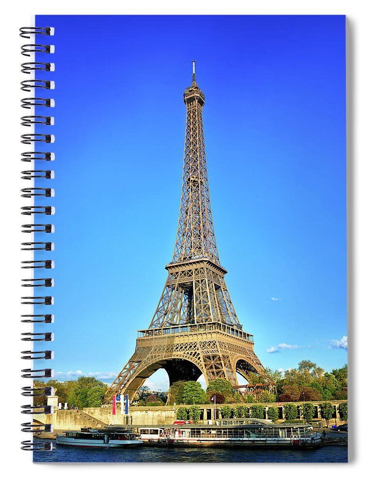 Built Structure Spiral Notebook featuring the photograph Eiffel Tower In Paris, France #2 by Nikada