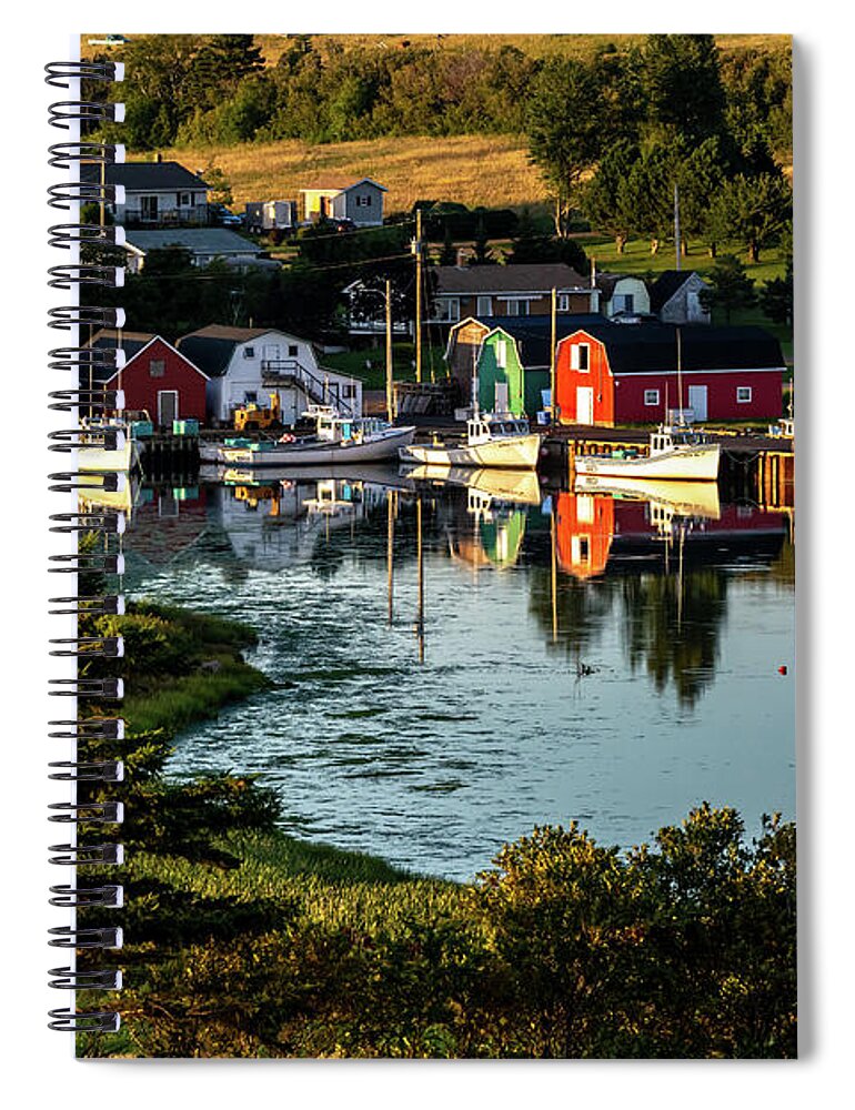 Pei Spiral Notebook featuring the photograph French River Harbour #1 by Douglas Wielfaert