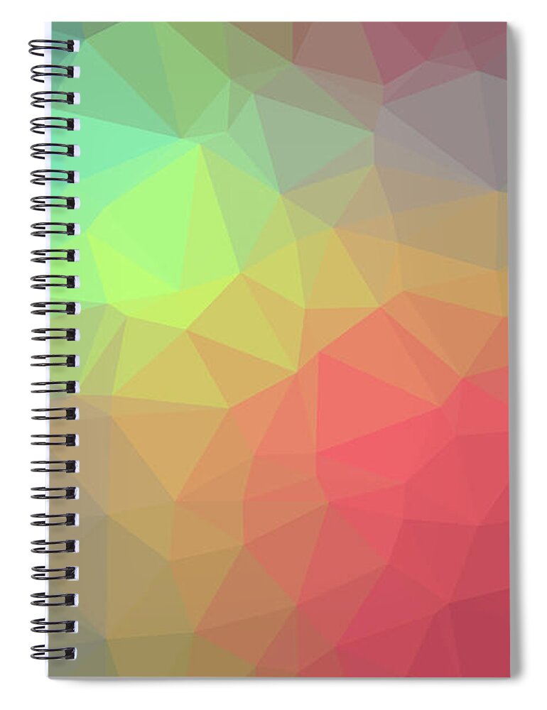 Abstract Spiral Notebook featuring the photograph Gradient background with mosaic shape of triangular and square c #3 by Joaquin Corbalan