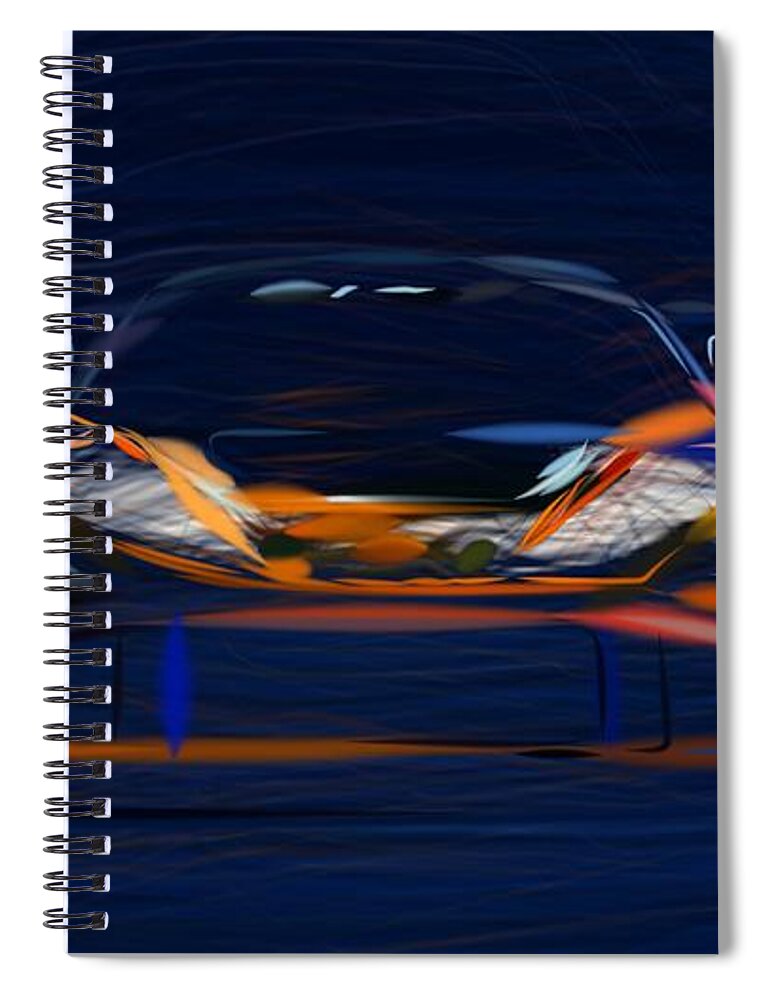 Mclaren Spiral Notebook featuring the digital art McLaren 720S GT3 Drawing #3 by CarsToon Concept