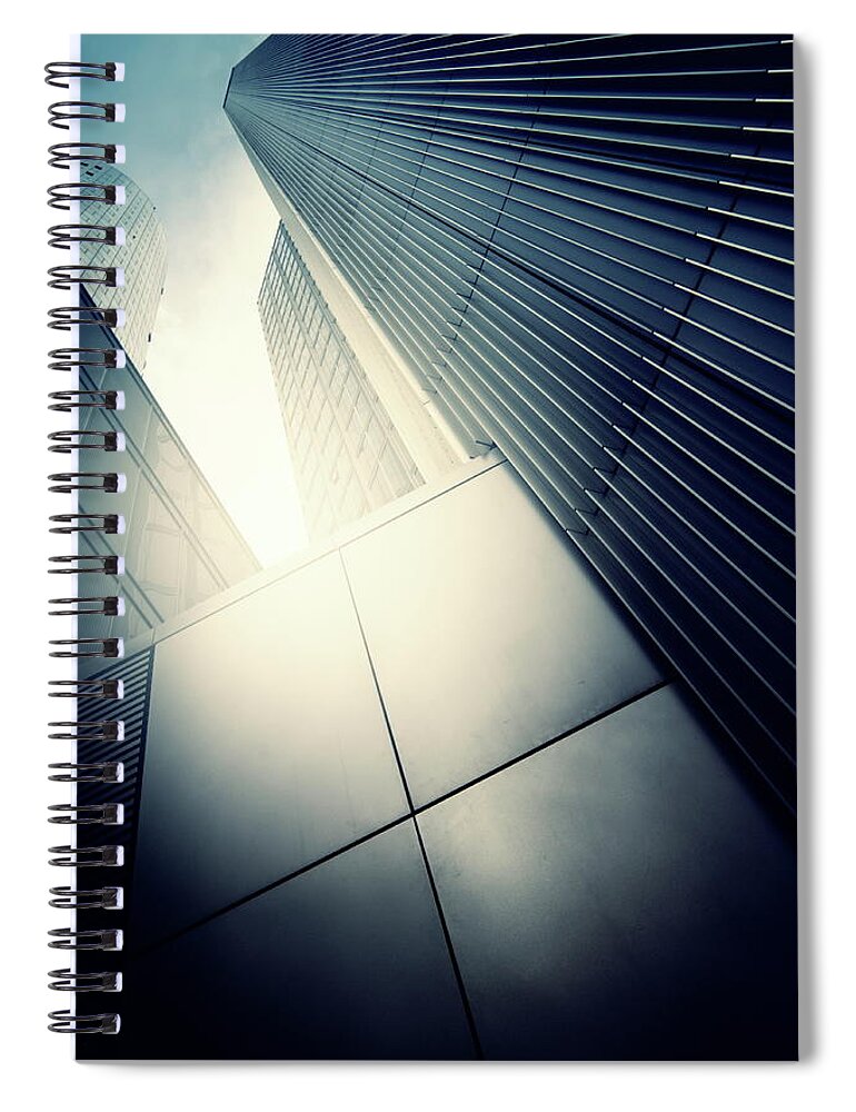 Downtown District Spiral Notebook featuring the photograph Modern Building In Sunlight #2 by Rike 