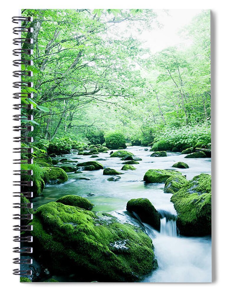 Scenics Spiral Notebook featuring the photograph Mountain Stream #2 by Ooyoo