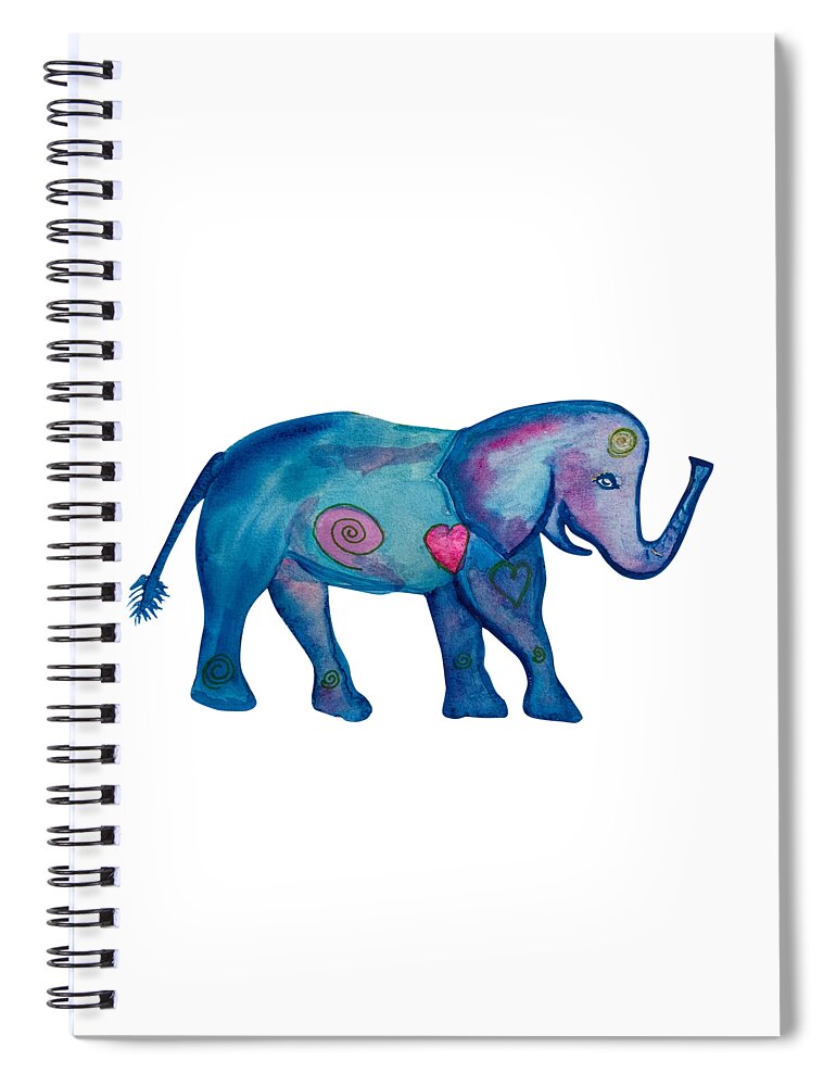 Elephant Spiral Notebook featuring the painting Elephant - You Are Precious by Sandy Rakowitz