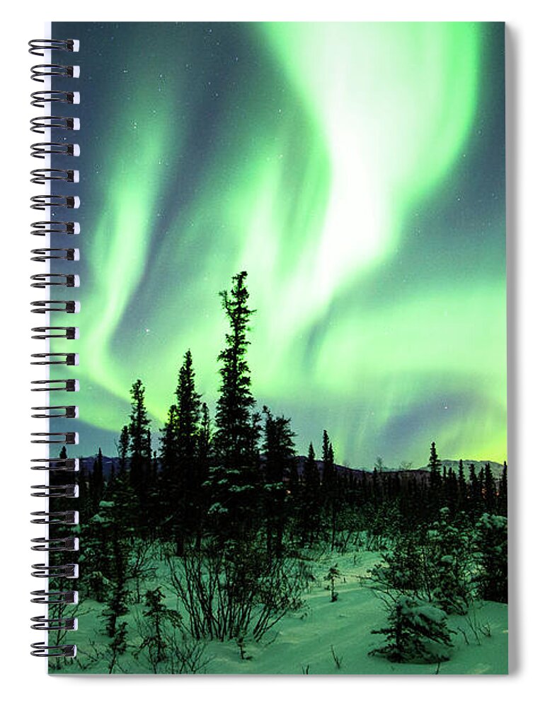 Tranquility Spiral Notebook featuring the photograph Northern Lights #2 by Daniel A. Leifheit