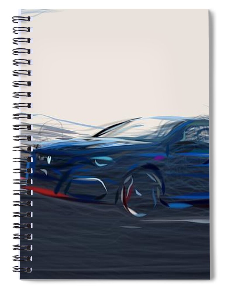 Peugeot Spiral Notebook featuring the digital art Peugeot 308 GTi Drawing #3 by CarsToon Concept