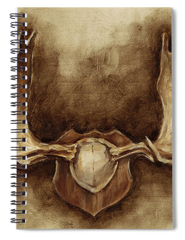 Western Spiral Notebook featuring the painting Rustic Antler Mount II #2 by Ethan Harper