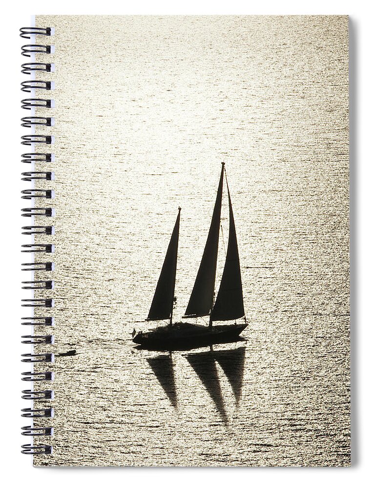 Curve Spiral Notebook featuring the photograph Sailing At Sunset #2 by Mbbirdy