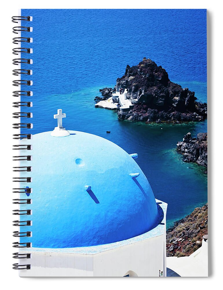 Saint George Church Spiral Notebook featuring the photograph Santorini Famous Church #2 by Mbbirdy