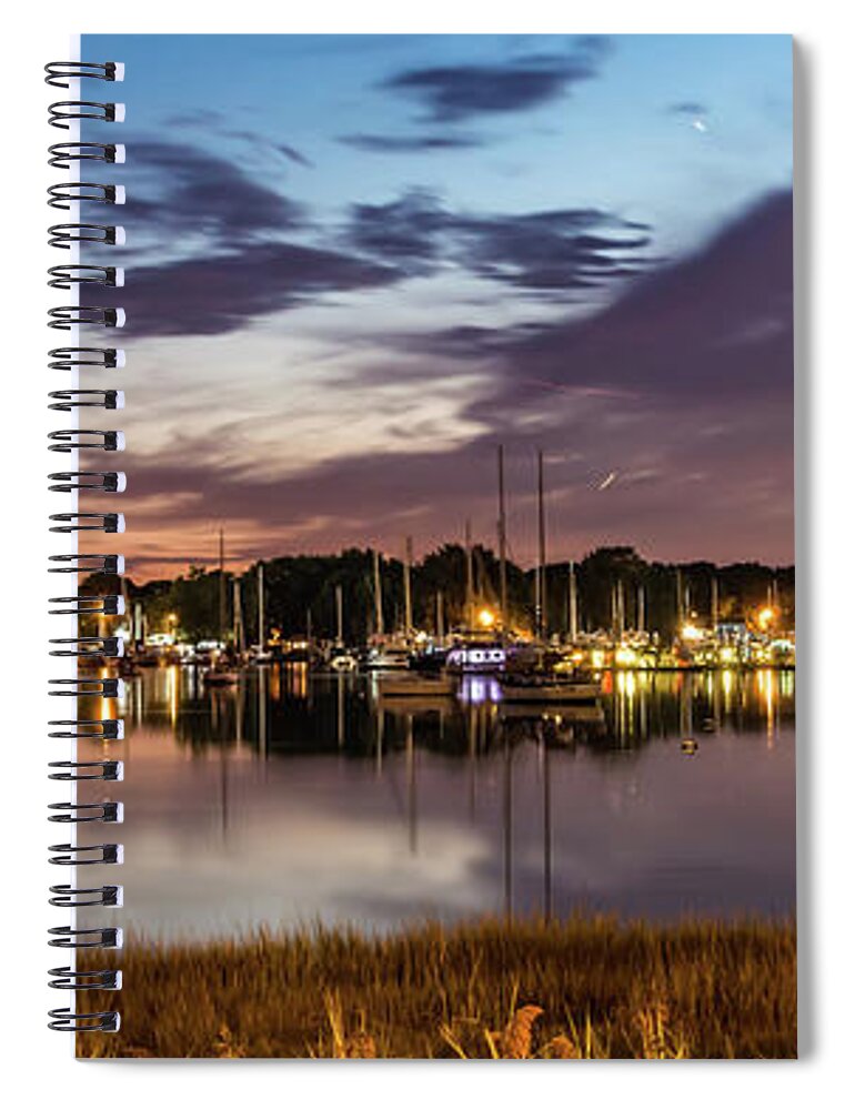 Warwick Cove Spiral Notebook featuring the photograph Sunset Over Warwick Cove In Rhode Island #2 by Alex Grichenko