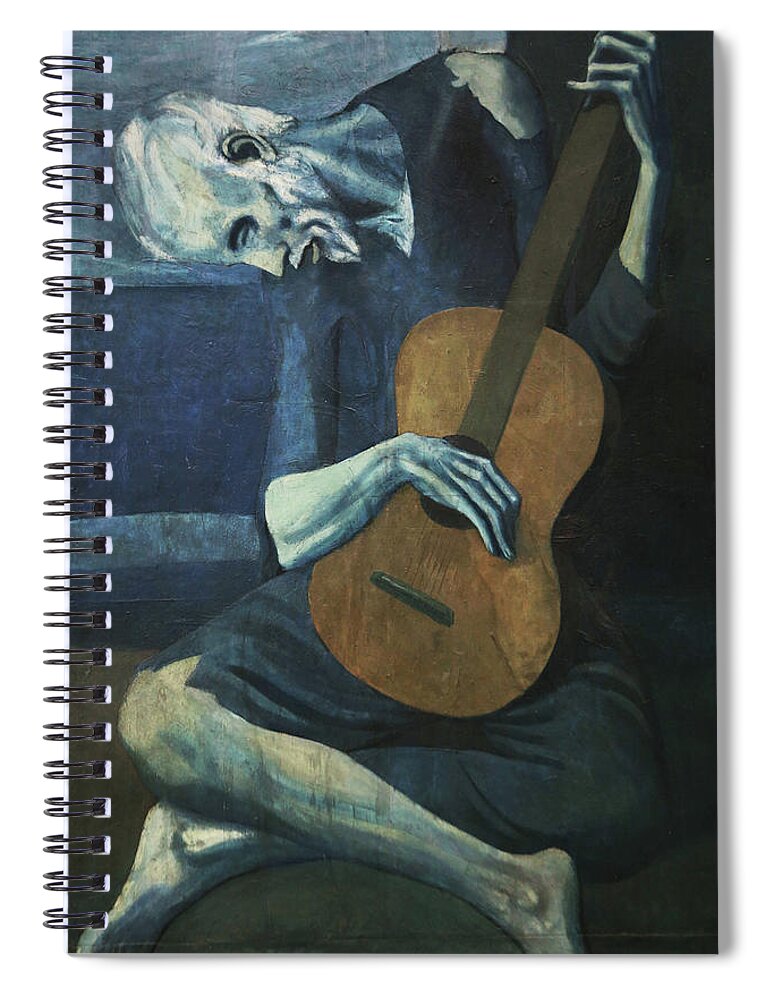 Old Spiral Notebook featuring the painting The Old Guitarist by Pablo Picasso