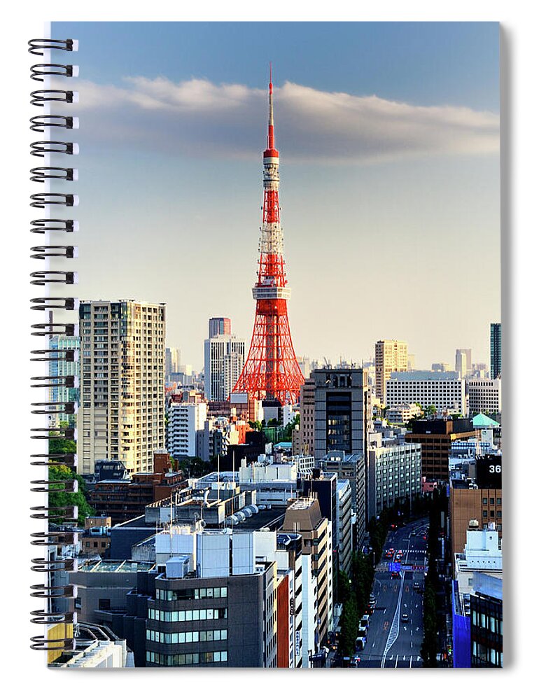 Tokyo Tower Spiral Notebook featuring the photograph Tokyo Tower #2 by Vladimir Zakharov