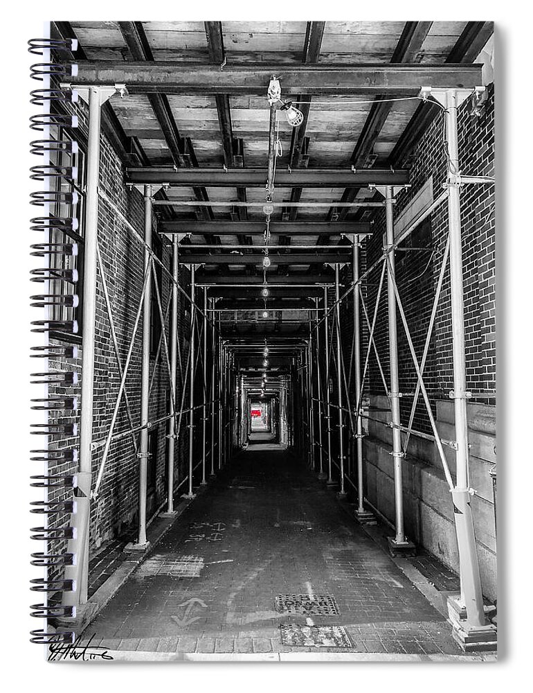 Architecture Spiral Notebook featuring the photograph Under Construction #2 by Chris Montcalmo