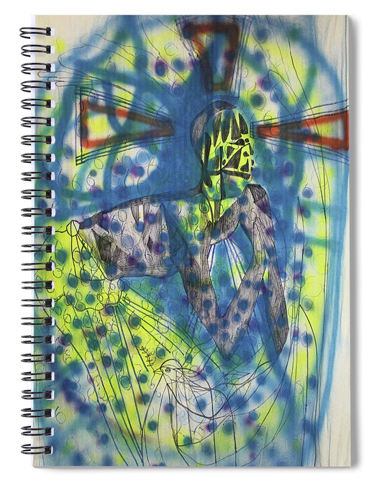 Jesus Spiral Notebook featuring the painting Baptism Of The Lord Jesus #21 by Gloria Ssali