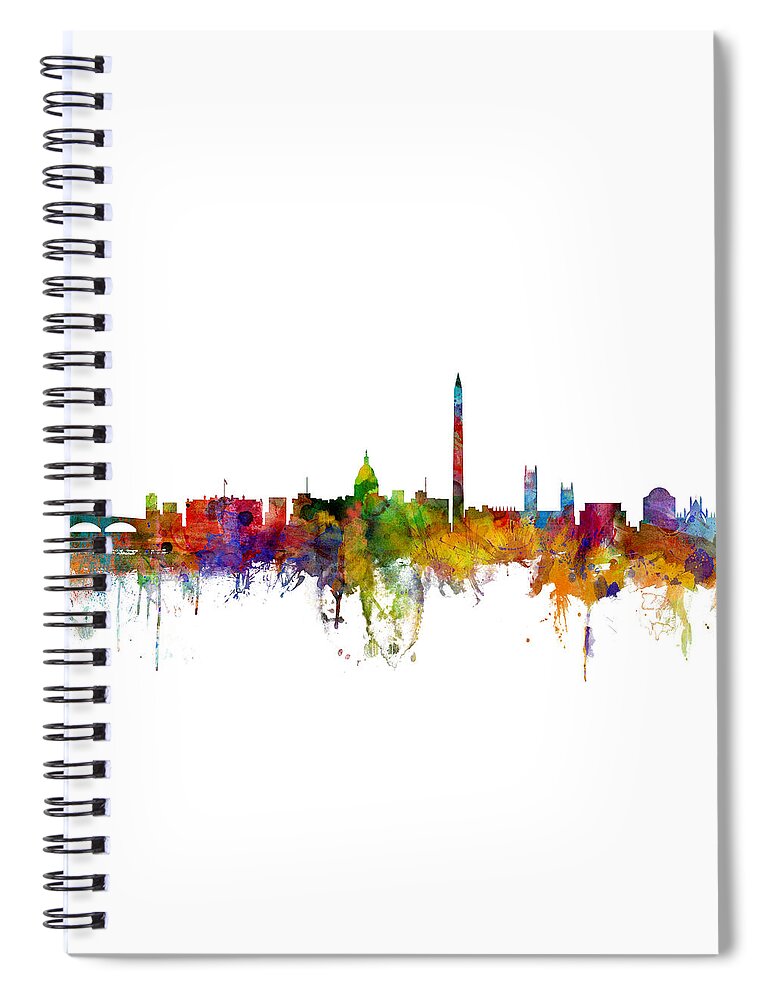 United States Spiral Notebook featuring the digital art Washington DC Skyline #21 by Michael Tompsett