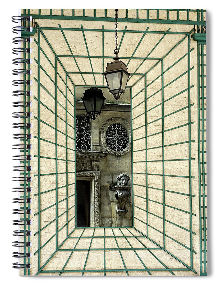 Paris Spiral Notebook featuring the photograph 25 Rue du Jour by Gary Karlsen