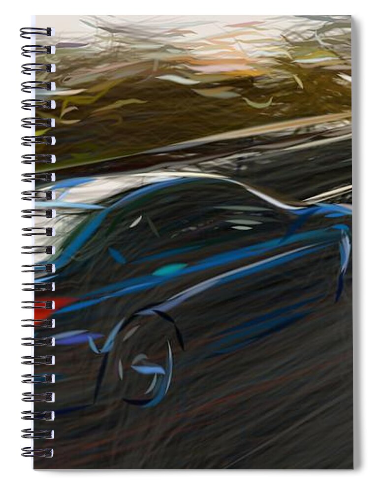 Bmw Spiral Notebook featuring the digital art BMW M5 Draw #27 by CarsToon Concept