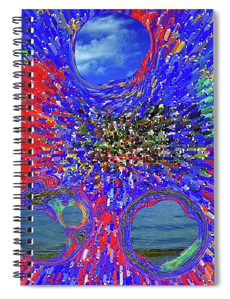 Walter Paul Bebirian Spiral Notebook featuring the digital art 3-2-2009a by Walter Paul Bebirian