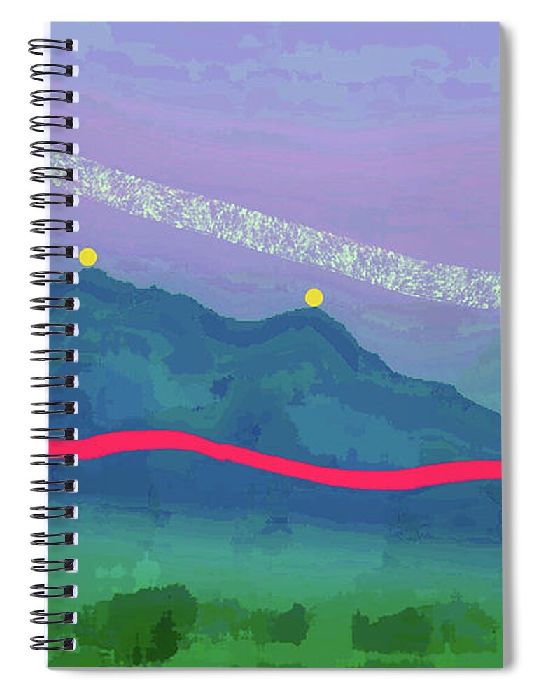 Walter Paul Bebirian: The Bebirian Art Collection Spiral Notebook featuring the digital art 3-5-2012c by Walter Paul Bebirian