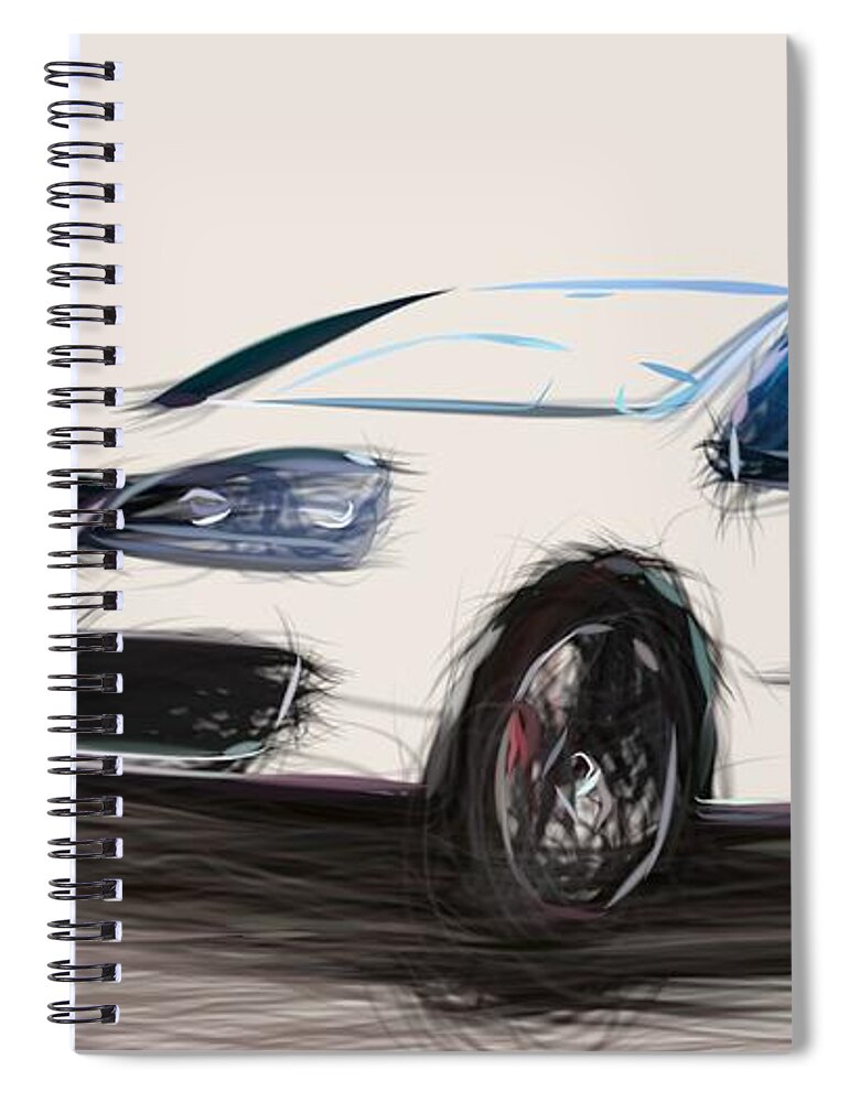 Acura Spiral Notebook featuring the digital art Acura RSX Type S Draw #3 by CarsToon Concept