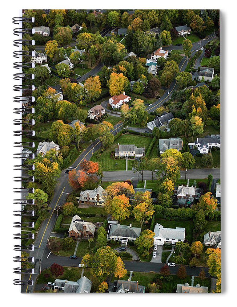 Suburb Spiral Notebook featuring the photograph Aerial Photography Of Suburbs, Ny #3 by Michael H