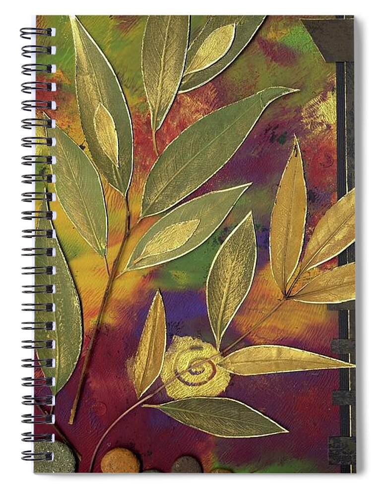 Inspirational Spiral Notebook featuring the mixed media Purple Shade by Koka Filipovic